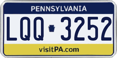 PA license plate LQQ3252