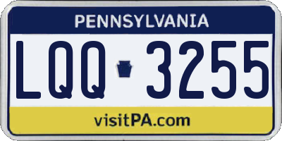 PA license plate LQQ3255