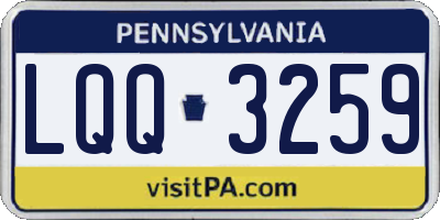 PA license plate LQQ3259