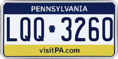 PA license plate LQQ3260