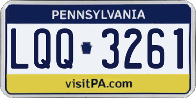 PA license plate LQQ3261