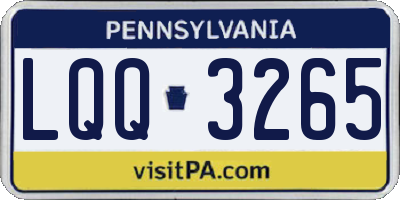 PA license plate LQQ3265