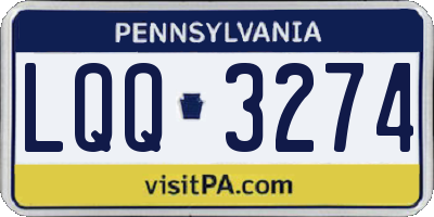 PA license plate LQQ3274