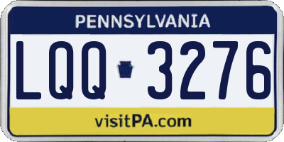 PA license plate LQQ3276