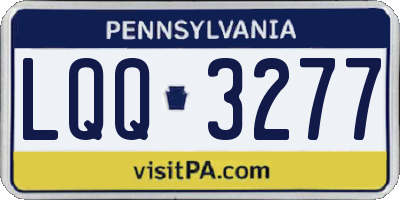 PA license plate LQQ3277
