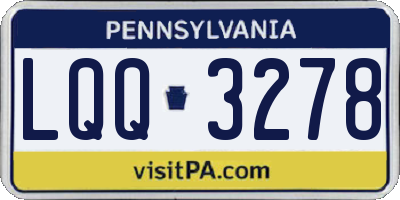 PA license plate LQQ3278