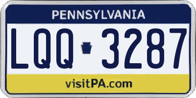 PA license plate LQQ3287