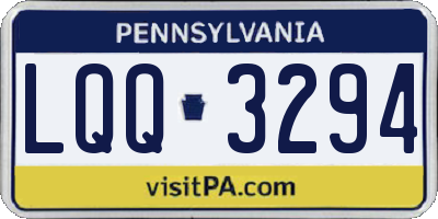 PA license plate LQQ3294