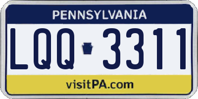 PA license plate LQQ3311