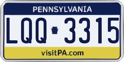 PA license plate LQQ3315