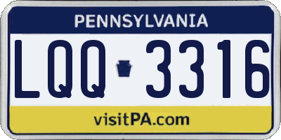 PA license plate LQQ3316
