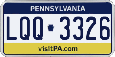 PA license plate LQQ3326