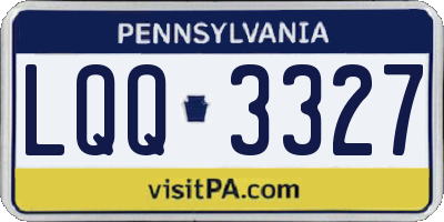 PA license plate LQQ3327