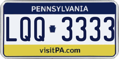 PA license plate LQQ3333