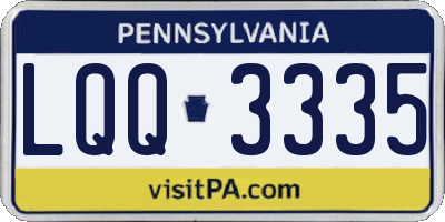 PA license plate LQQ3335
