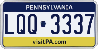 PA license plate LQQ3337