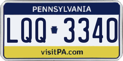 PA license plate LQQ3340
