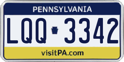 PA license plate LQQ3342