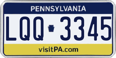PA license plate LQQ3345