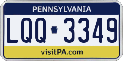 PA license plate LQQ3349