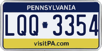 PA license plate LQQ3354