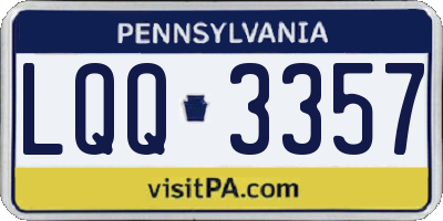 PA license plate LQQ3357