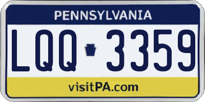 PA license plate LQQ3359