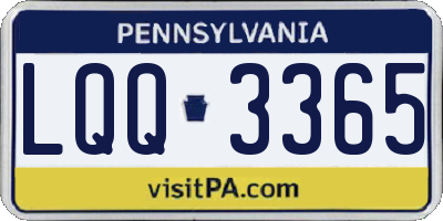 PA license plate LQQ3365