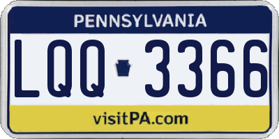 PA license plate LQQ3366