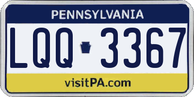 PA license plate LQQ3367