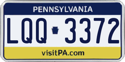 PA license plate LQQ3372