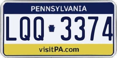 PA license plate LQQ3374