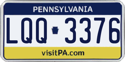 PA license plate LQQ3376