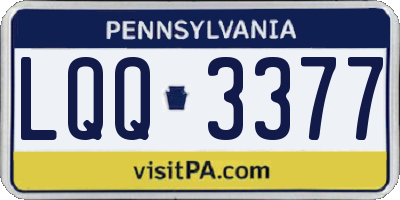 PA license plate LQQ3377