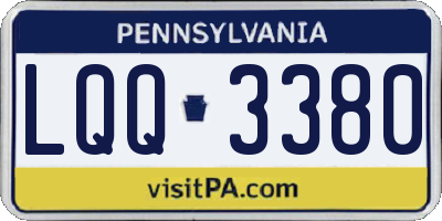 PA license plate LQQ3380