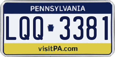PA license plate LQQ3381