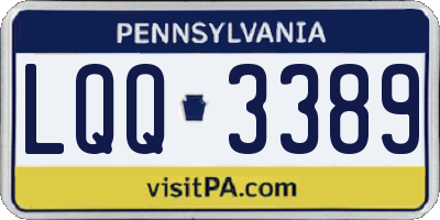 PA license plate LQQ3389