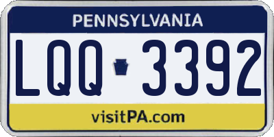 PA license plate LQQ3392