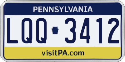 PA license plate LQQ3412