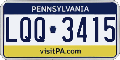 PA license plate LQQ3415