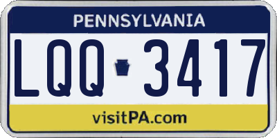 PA license plate LQQ3417