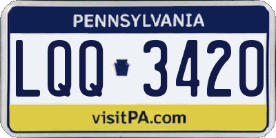 PA license plate LQQ3420