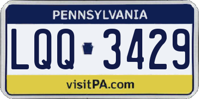 PA license plate LQQ3429
