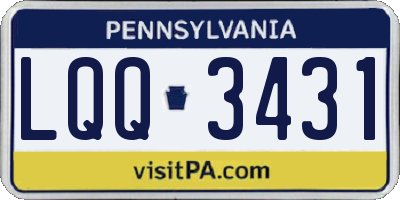 PA license plate LQQ3431