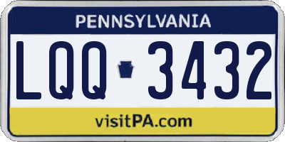 PA license plate LQQ3432