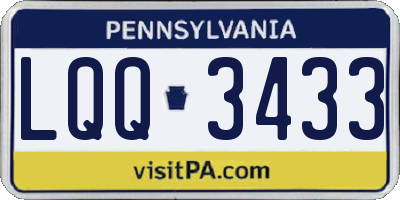 PA license plate LQQ3433