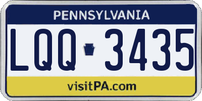 PA license plate LQQ3435