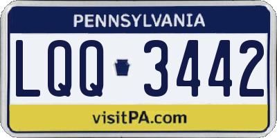 PA license plate LQQ3442