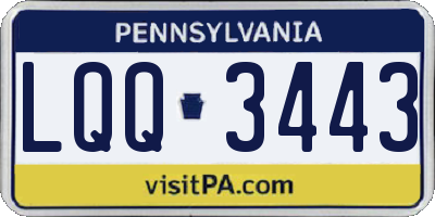 PA license plate LQQ3443