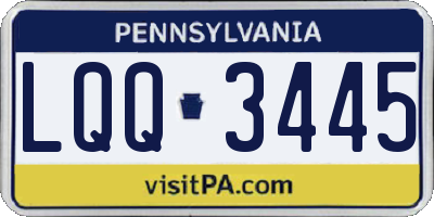 PA license plate LQQ3445